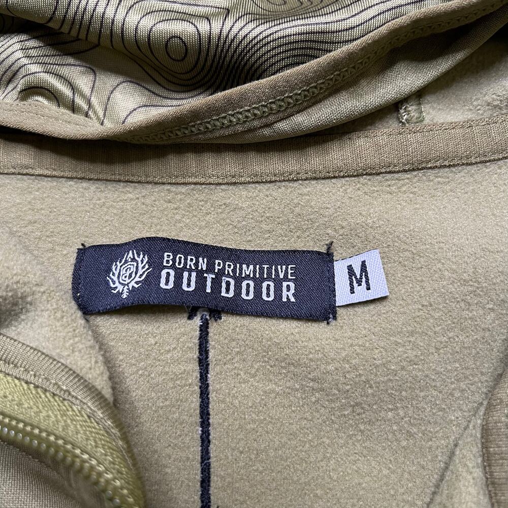 Born Primitive Outdoor Hoodie Jacket Green Full Zip Performance Mens M Logo - Picture 5 of 14